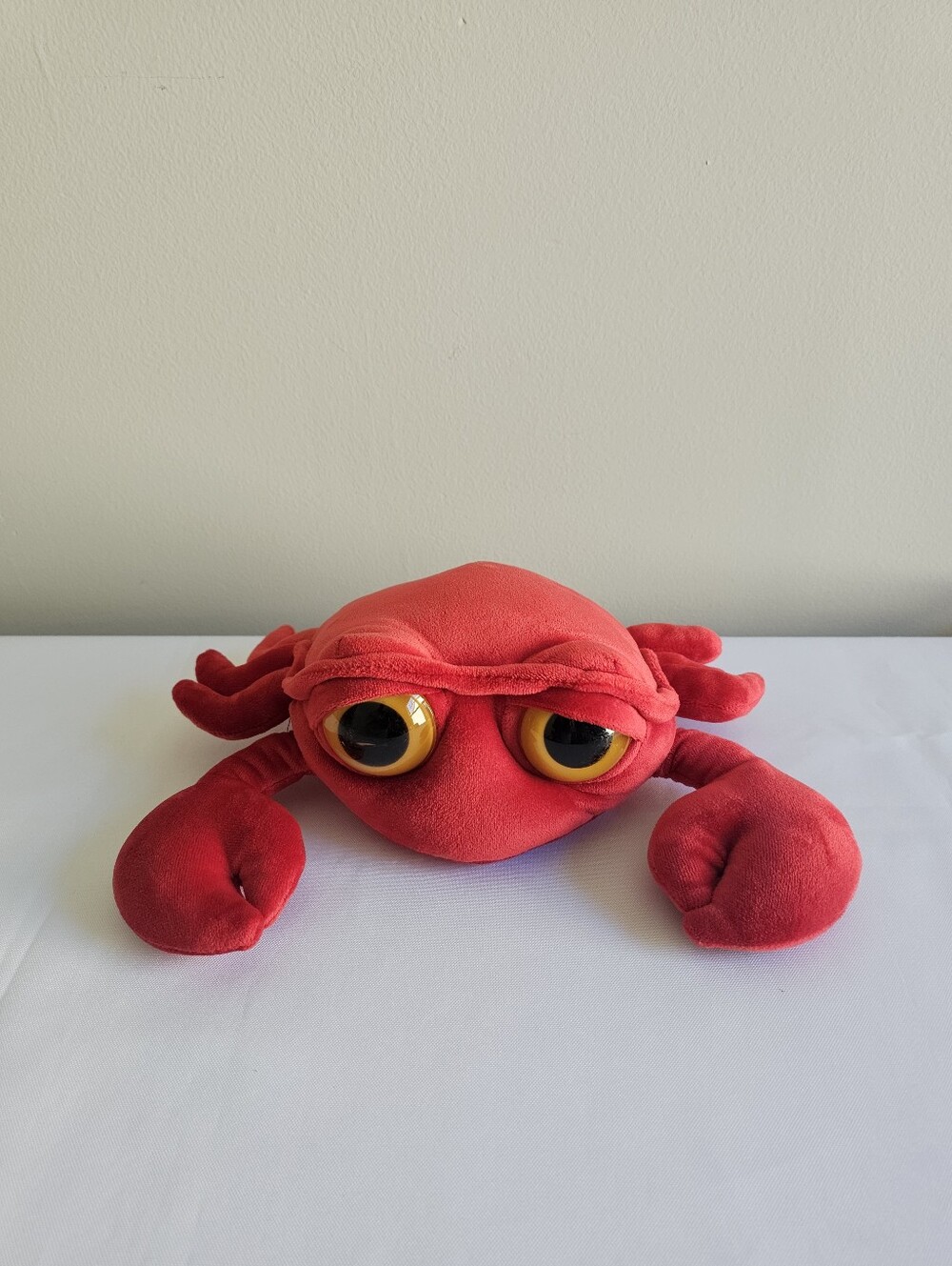 Red Plush Crab Stuffed Animal with Big Yellow Eyes - Kids Plush Toy